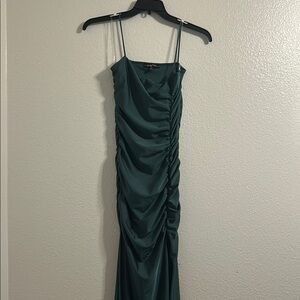 Lovely Day Green Ruched Sheath Cocktail Dress